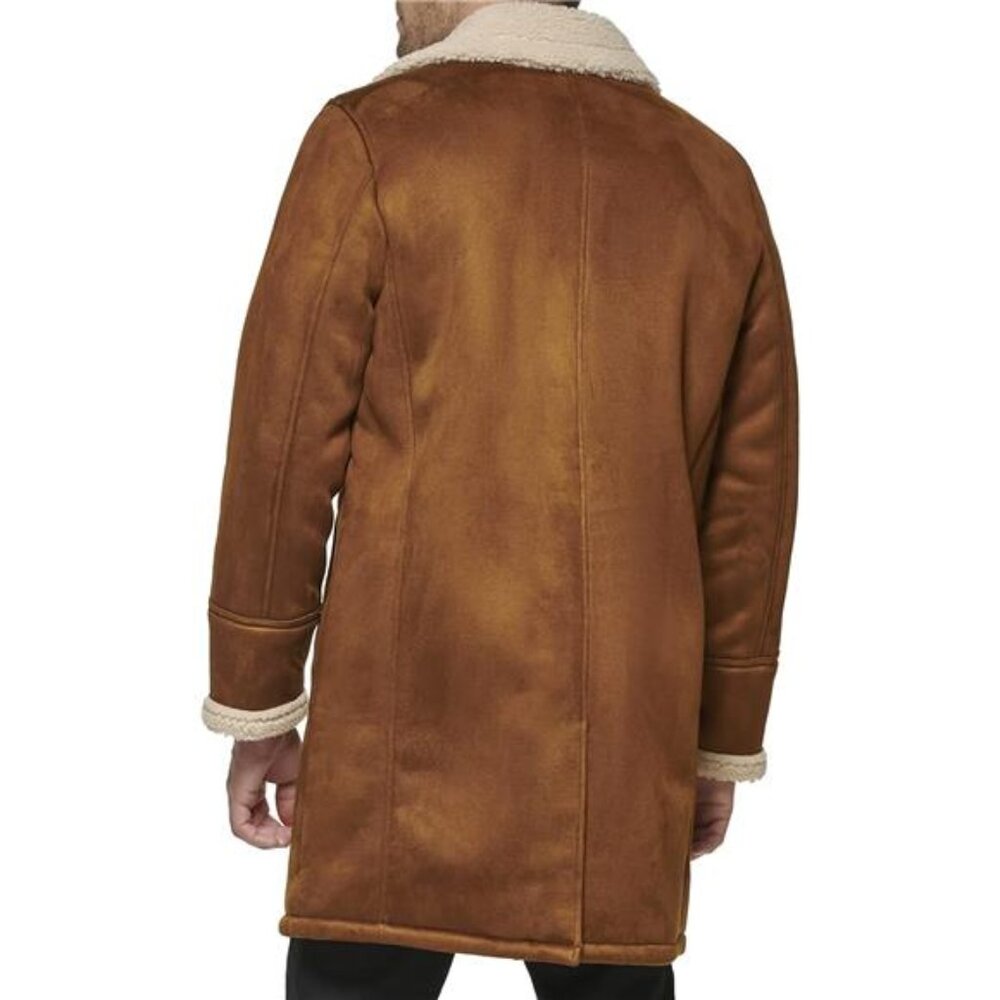 Men's Faux Shearling Midlength Overcoat - Picture 2 of 6